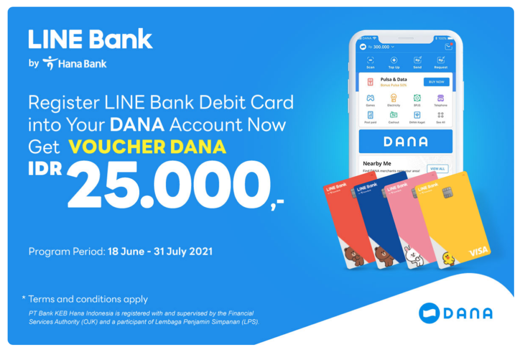 Voucher Dana LINE Bank Debit Visa